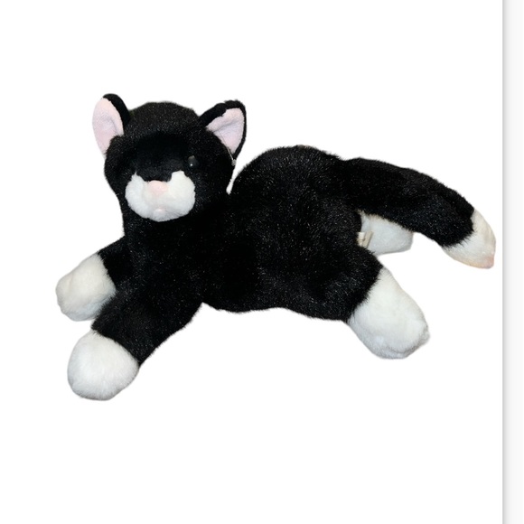 Vintage First & Main Cat Sebastian Black White Tuxedo Plush Stuffed Animal 11”